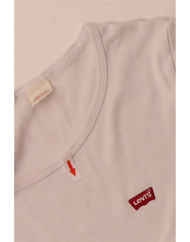 T-shirt da donna Levi's Top UK 14 grande cotone bianco