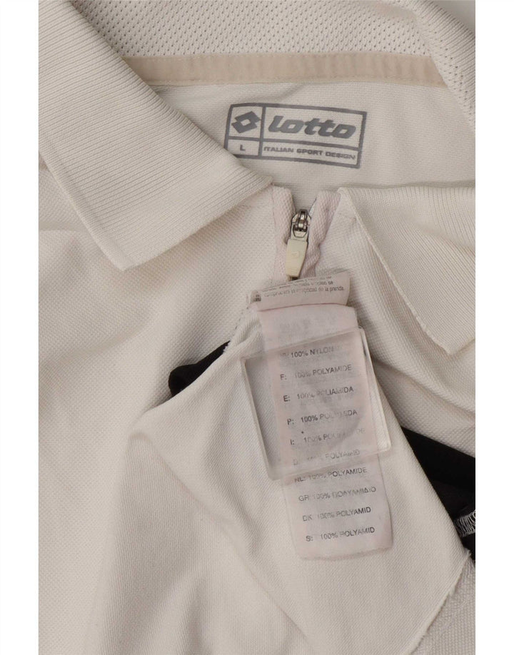 Polo da uomo Lotto Large in nylon color block bianco
