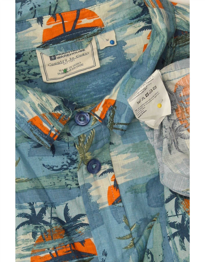 Camicia da uomo con motivo astratto Mountain Warehouse blu medio hawaiano