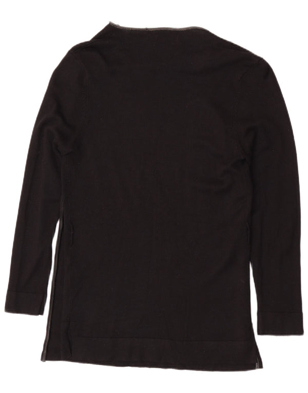 Top Zara da donna a maniche lunghe UK 14 Large in viscosa nera