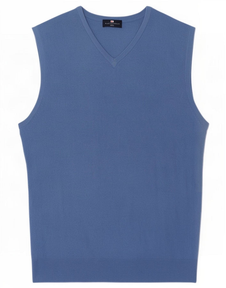 Marks & Spencer Canotta da uomo blu Harbour Vest grande in acrilico