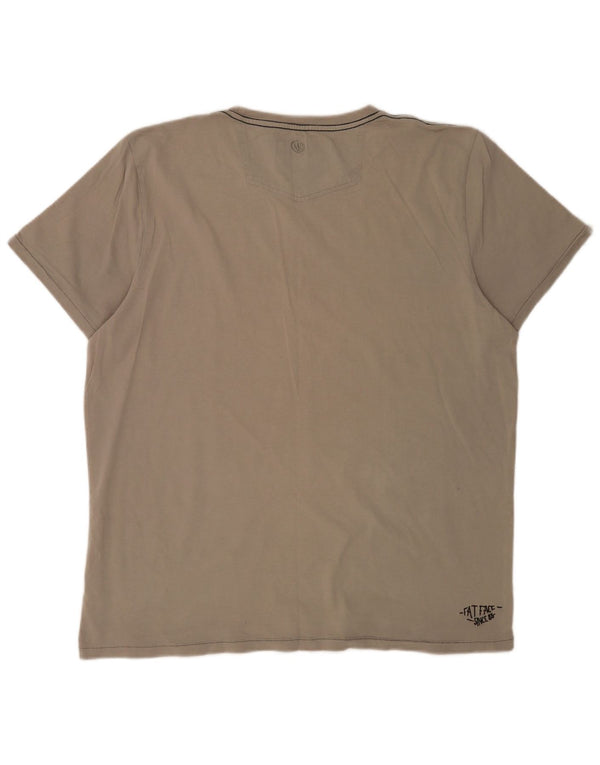 T-shirt grafica da uomo Fat Face Top XL in cotone beige