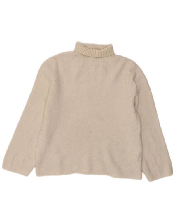 Maglione a collo alto oversize da donna Zara UK 10 piccolo acrilico bianco