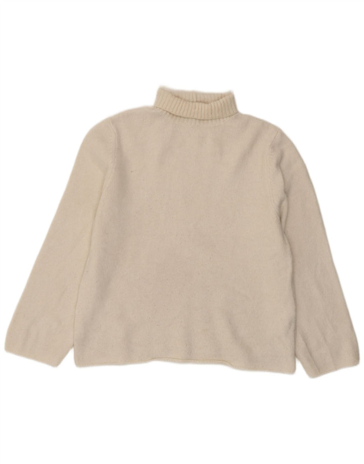 Maglione a collo alto oversize da donna Zara UK 10 piccolo acrilico bianco