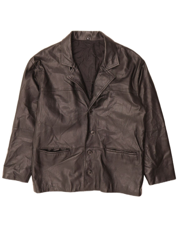 Giacca in pelle vintage da uomo UK 42 XL in pelle nera
