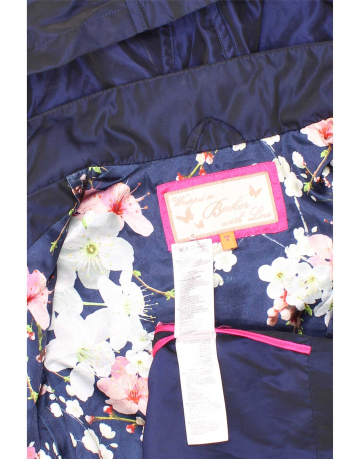 Impermeabile con cappuccio per ragazze Ted Baker 7-8 anni blu navy