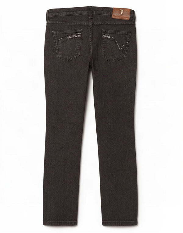 Jeans Dritti Donna Trussardi W27 L29 Cotone Grigio