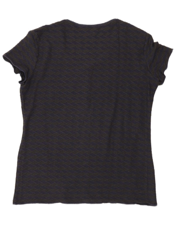 T-shirt da donna Emporio Armani IT 52 2XL Blu navy geometrico
