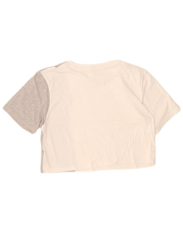 Maglietta corta da donna Calvin Klein Jeans UK 14 Blocco colore grigio medio