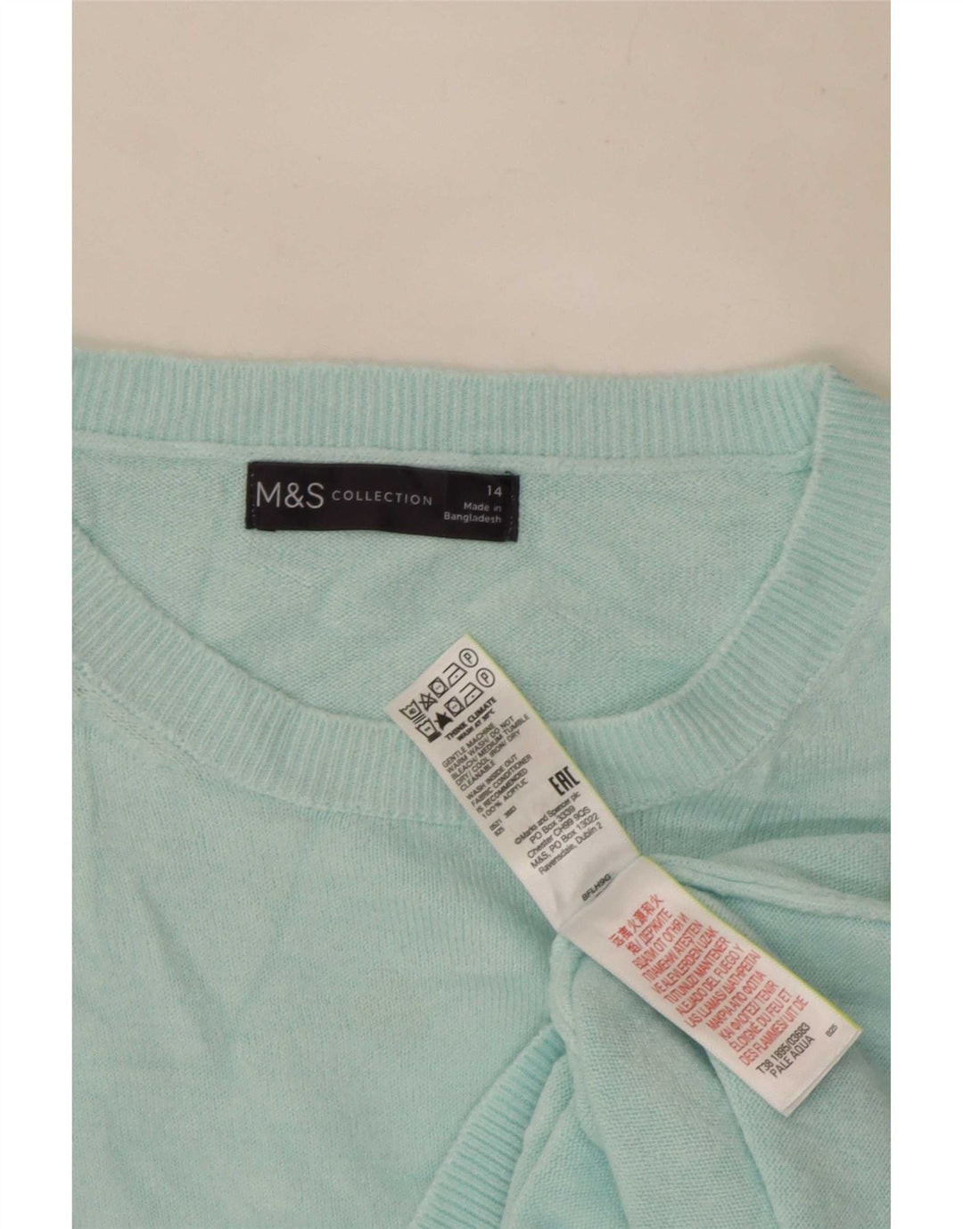 Maglione maglione con scollo a barca da donna Marks & Spencer UK 14 grande turchese