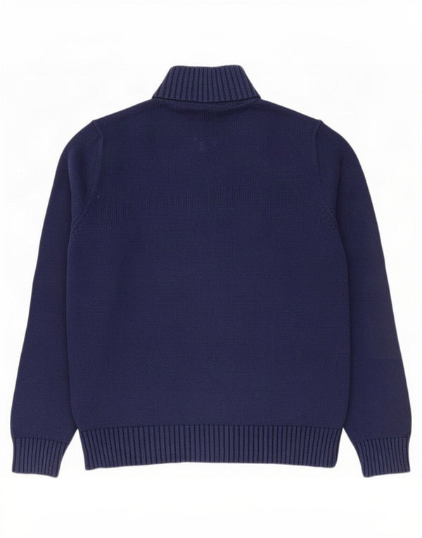 Polo Ralph Lauren Maglione da uomo con zip e collo in cotone blu navy medio