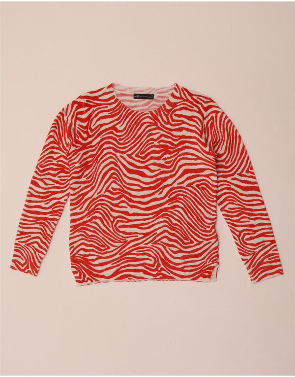 Maglione maglione girocollo da donna Marks & Spencer UK 10 piccolo rosso