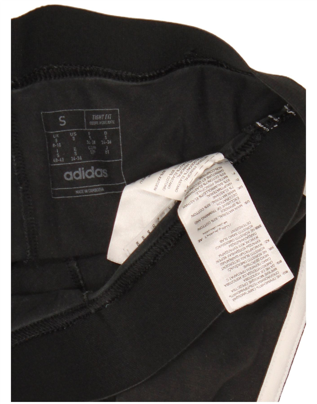 Leggings attillati da donna ADIDAS UK 8/10 piccoli cotone nero