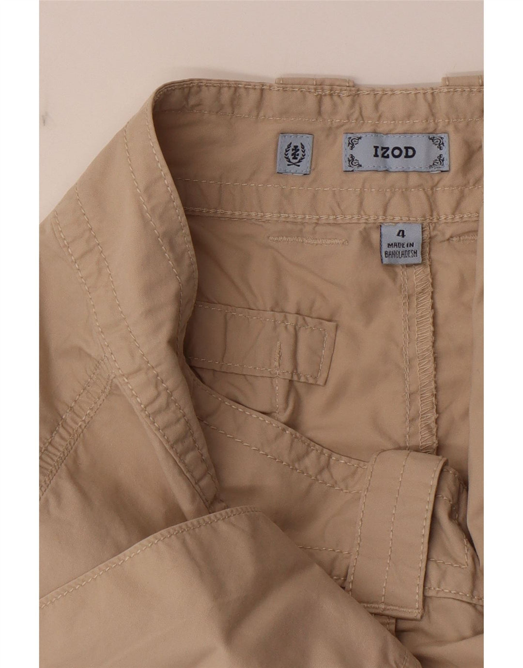 IZOD Womens Casual Shorts US 4 Small W28  Beige Cotton