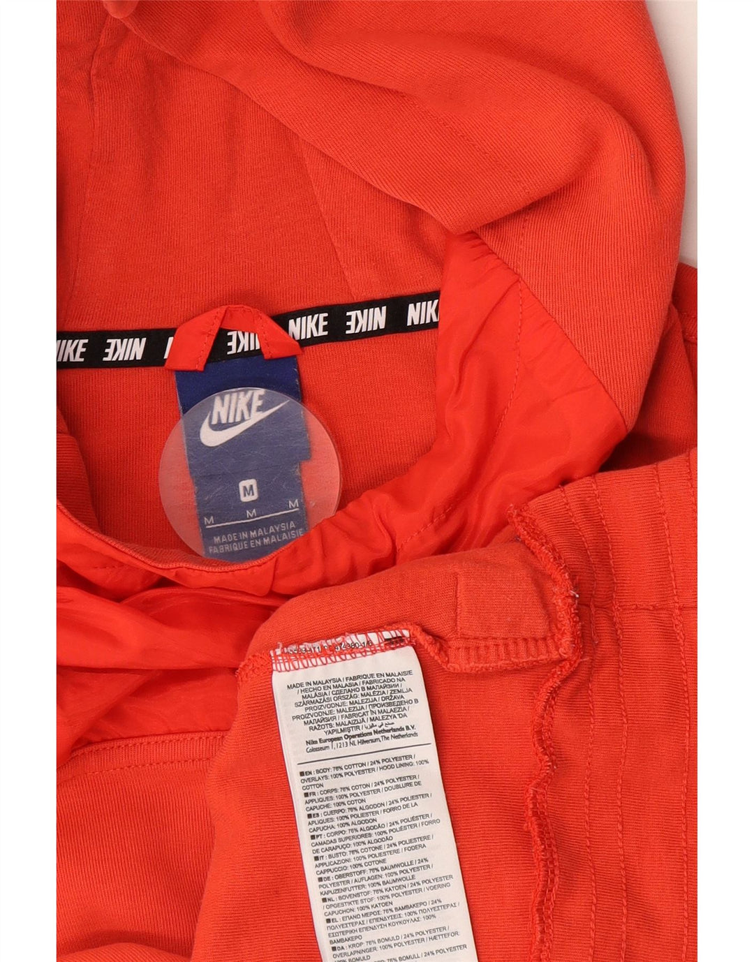 Maglia con cappuccio da donna Nike UK 14 cotone arancione medio