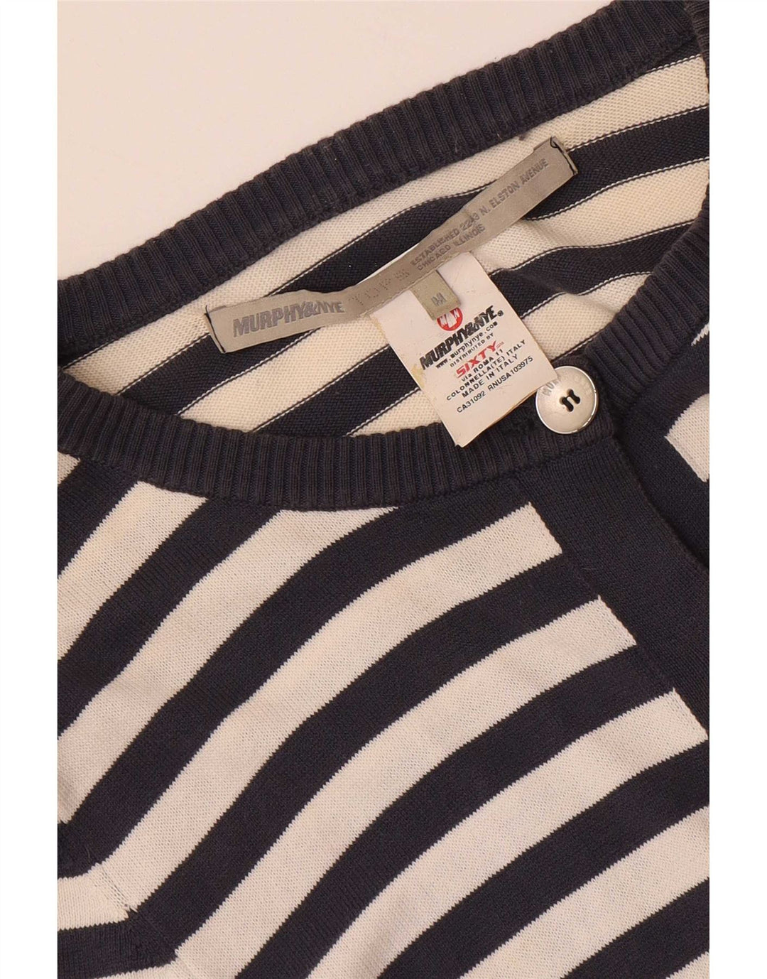 Maglione cardigan da donna Murphy & Nye UK 12 medio blu navy nautico
