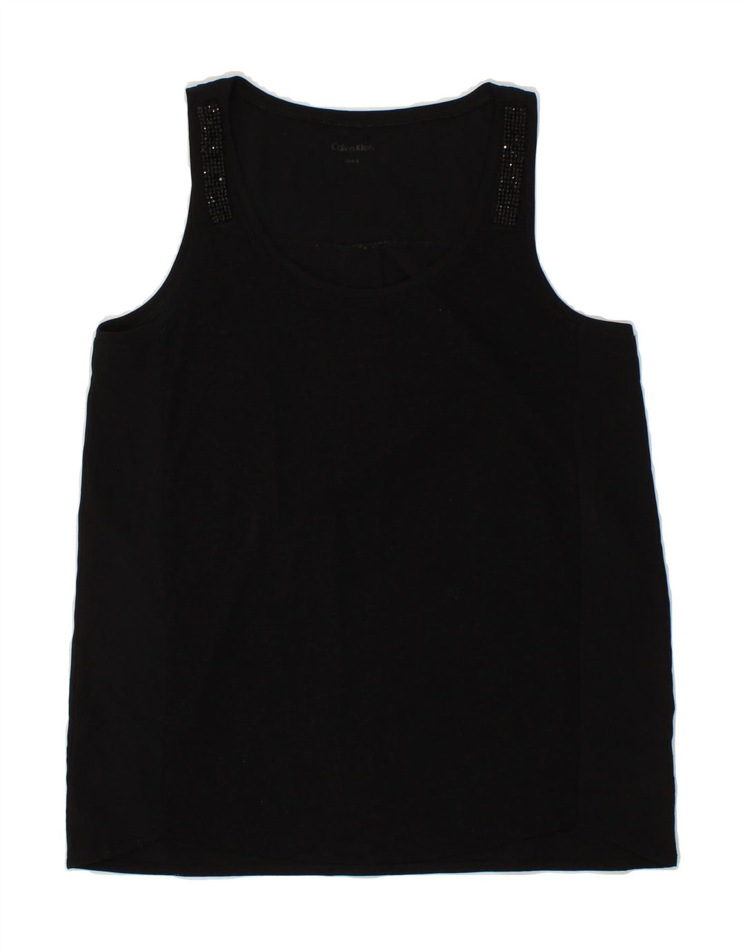 CALVIN KLEIN Womens Vest Top UK 10 Small Black Polyester Vintage Calvin Klein and Second-Hand Calvin Klein from Messina Hembry 
