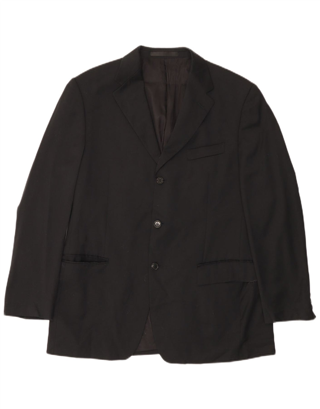 MARKS & SPENCER Giacca blazer da uomo a 3 bottoni UK 38 media nera in lana vergine