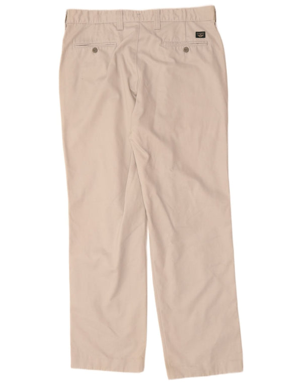DOCKERS Pantaloni chino dritti kaki da uomo W36 L34 cotone beige
