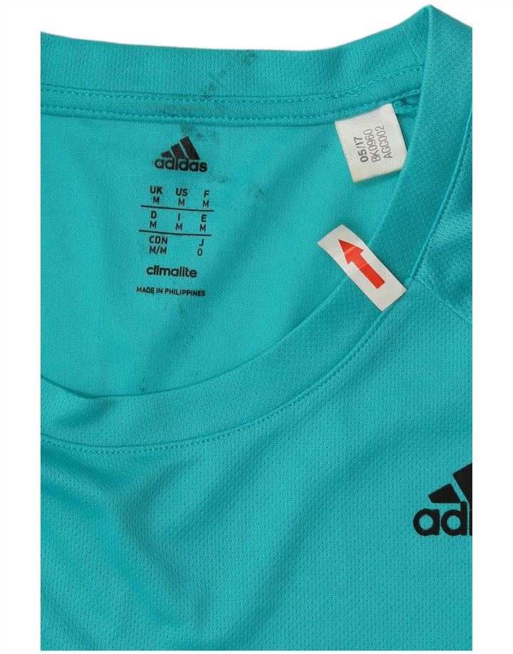 T-shirt Adidas Climalite da uomo turchese medio