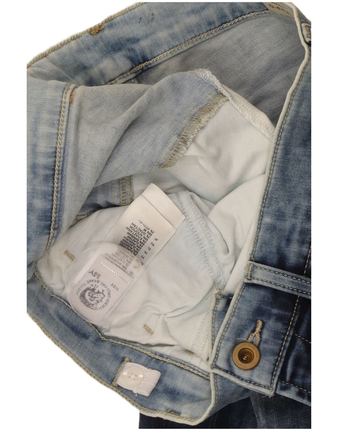 Jeans dritti invecchiati Diesel da bambino 13-14 anni W30 L28 cotone blu