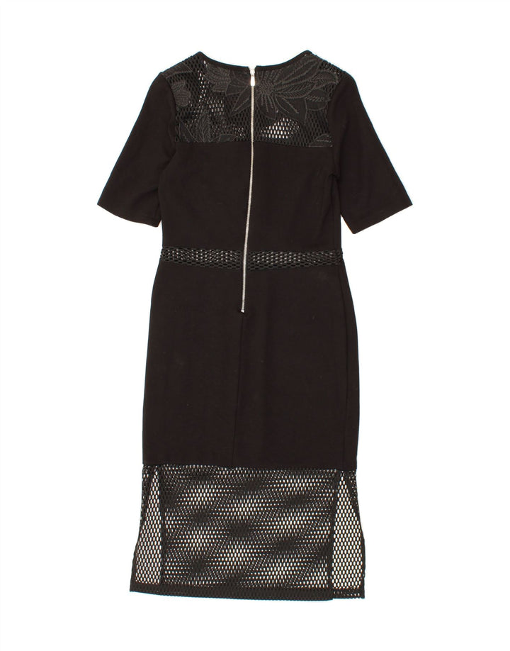 FRENCH CONNECTION Womens Sheath Dress UK 10 Small Black Floral Polyester Vintage French Connection and Second-Hand French Connection from Messina Hembry 