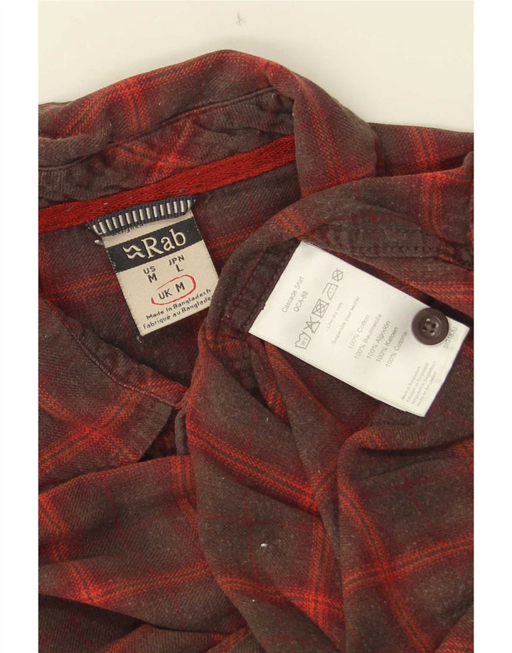 Camicia Rab da uomo in flanella di cotone a quadri rossi medi