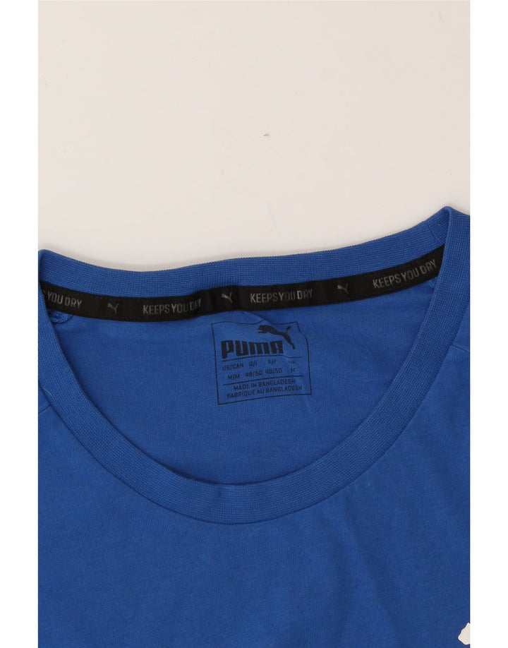 PUMA Mens Graphic T-Shirt Top Medium Blue Vintage Puma and Second-Hand Puma from Messina Hembry 