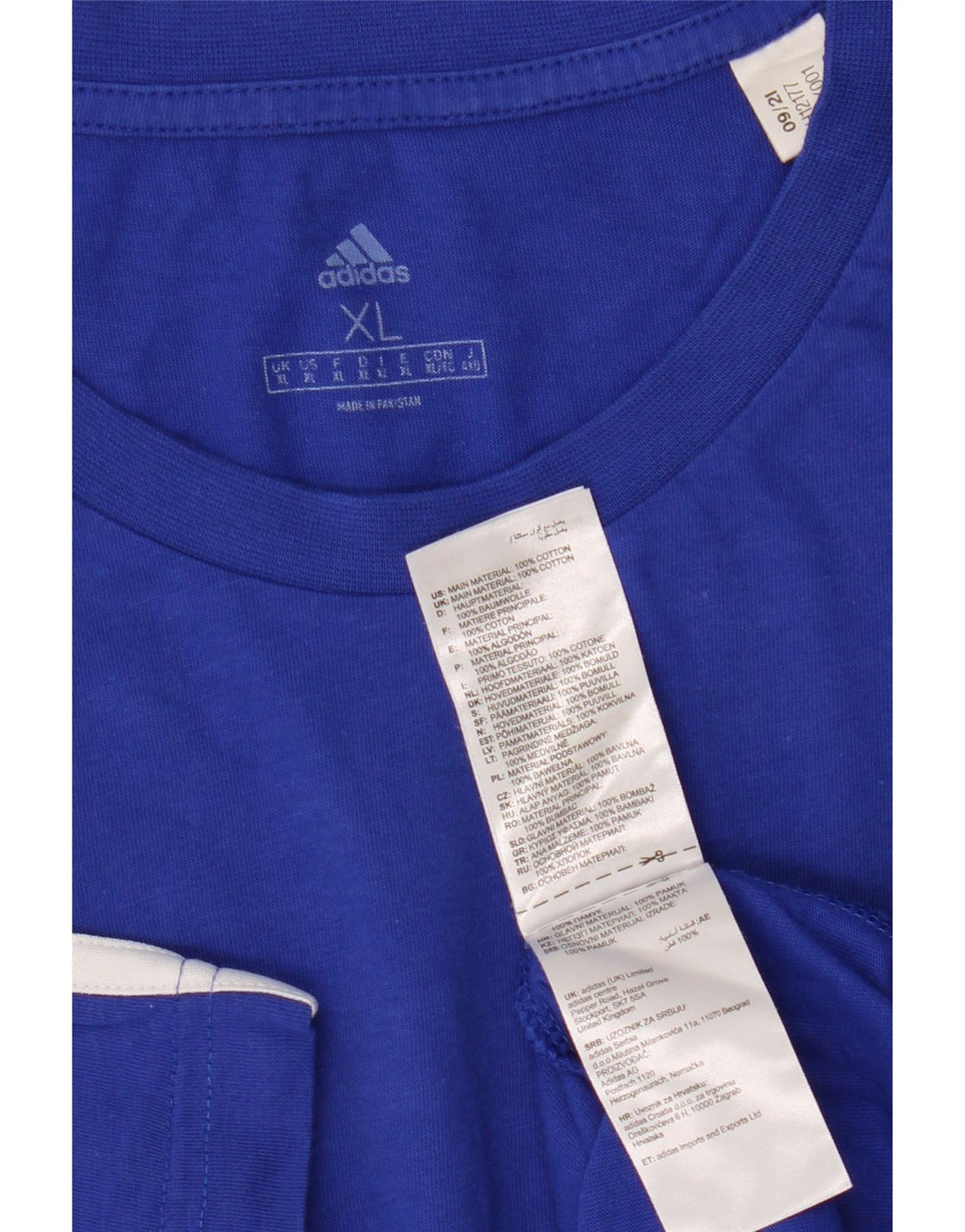 T-shirt da uomo Adidas Top XL in cotone blu