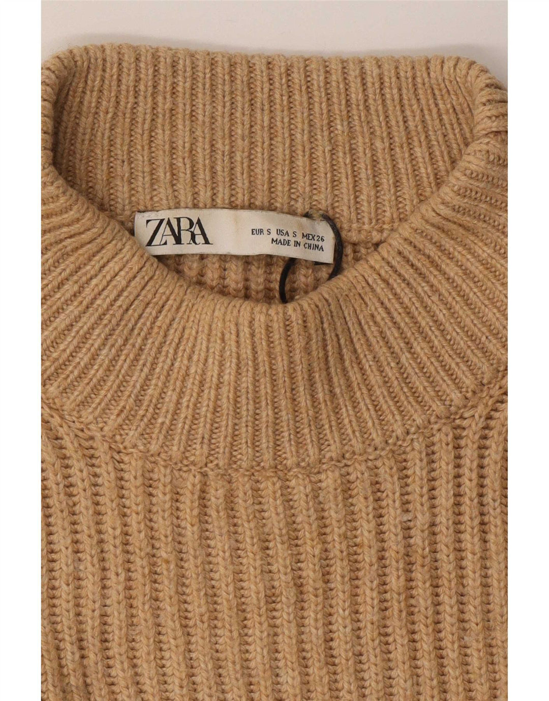 Maglione maglione girocollo oversize da donna Zara UK 10 piccolo marrone