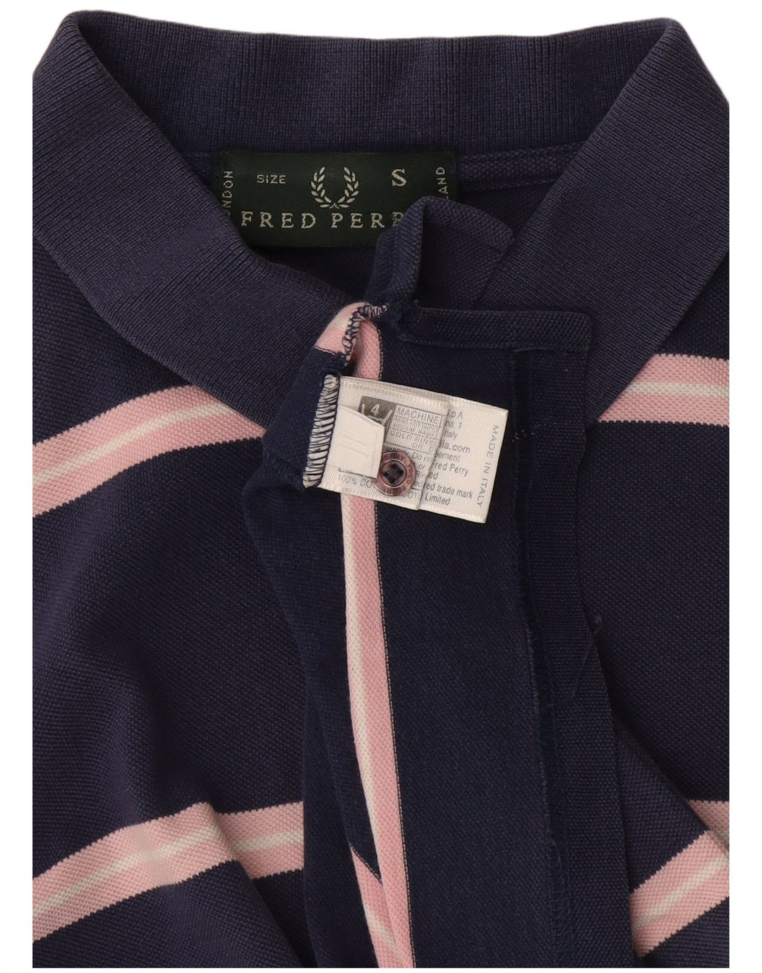 Polo da uomo Fred Perry piccola in cotone a righe blu navy