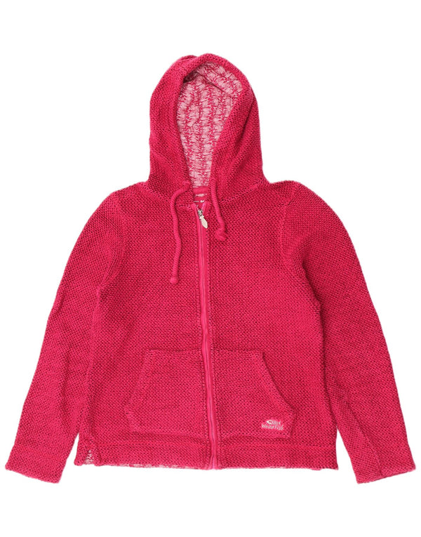 Weird Fish Womens Zip Hoodie Sweater UK 14 Large Pink Cotton