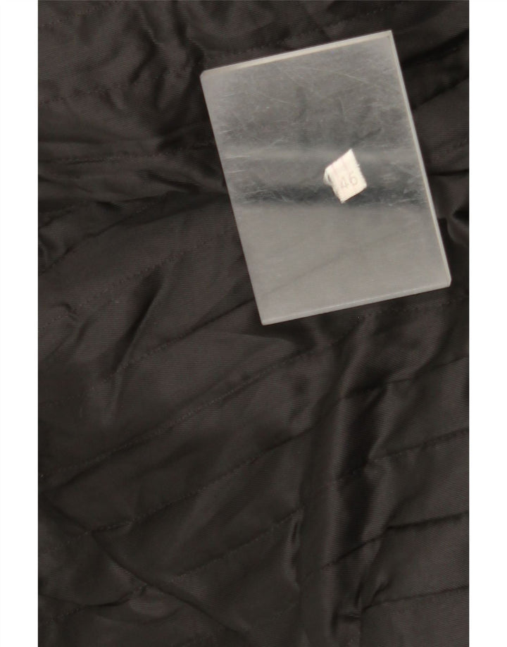 Cappotto in pelle vintage da donna IT 46 grande nero