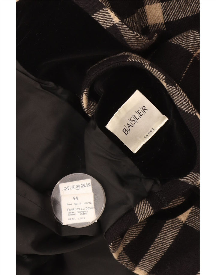 Giacca blazer da donna a 1 bottone Basler UK 18 XL lana a quadri nera