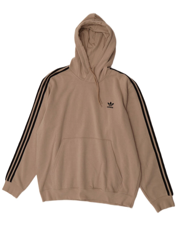 Felpa con cappuccio da uomo Adidas XL in cotone beige