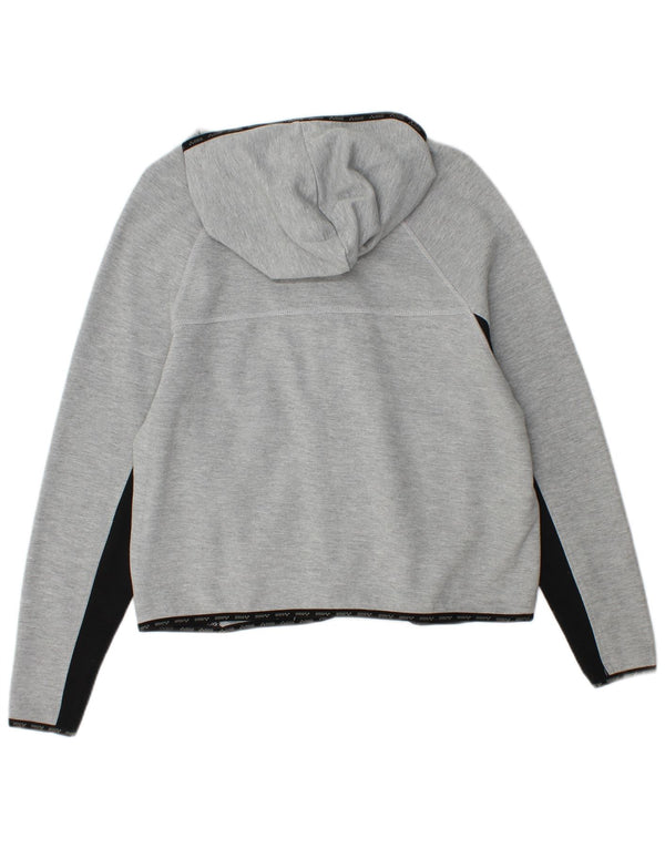 Maglione con cappuccio e zip corta da donna Arena UK 14 Blocco colore grigio medio