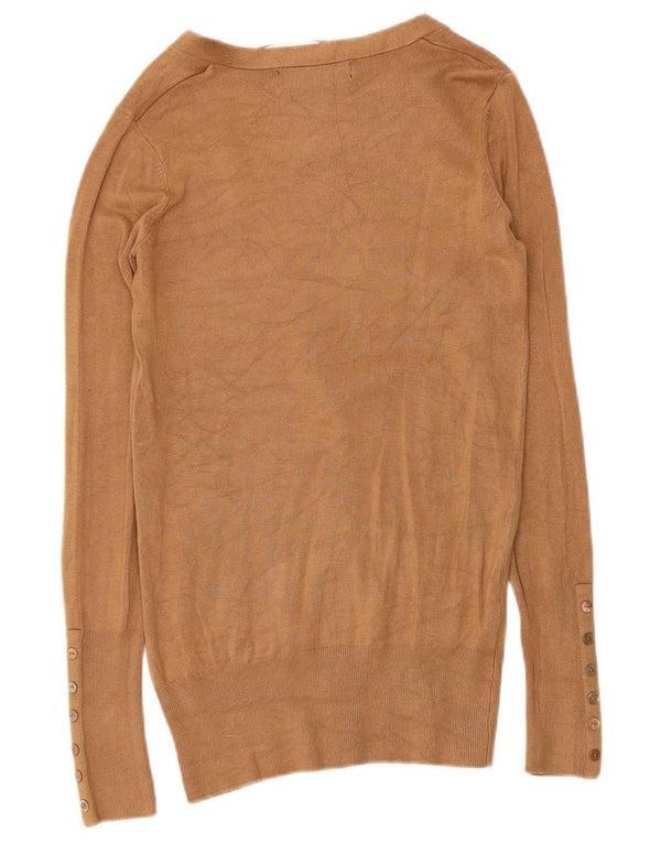 Maglione cardigan da donna Zara UK 10 piccolo Rayon beige