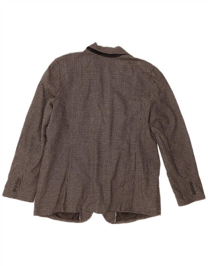 Eddie Bauer Giacca blazer a 2 bottoni da donna US 20 2XL Lana pied de poule grigia