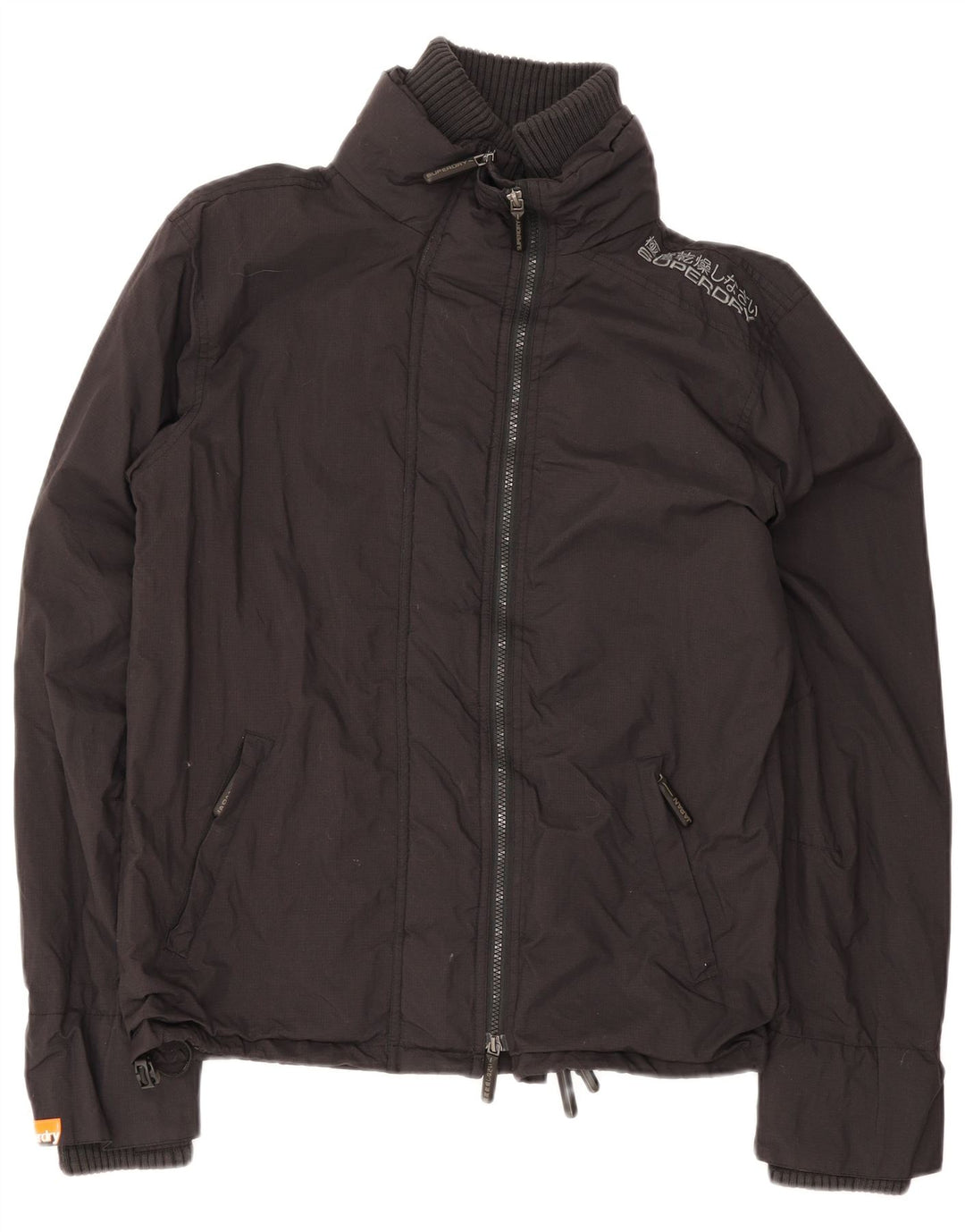 Giacca antipioggia da donna Superdry UK 16 grande nylon nero