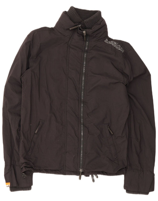 Giacca antipioggia da donna Superdry UK 16 grande nylon nero