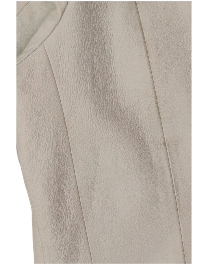 Giacca in pelle da donna vintage EU 42 grande in pelle bianca