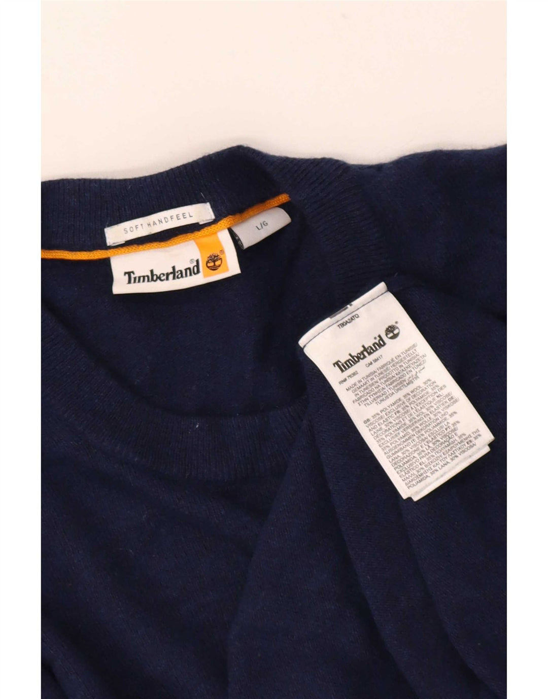 Maglione maglione girocollo da uomo Timberland grande blu navy in poliammide