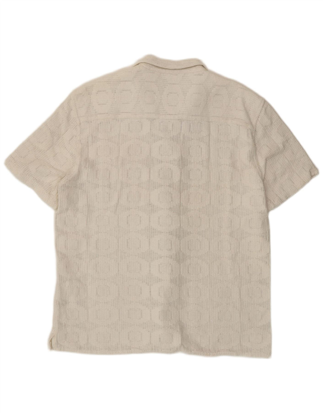 Camicia a maniche corte da uomo Zara XL in cotone geometrico bianco