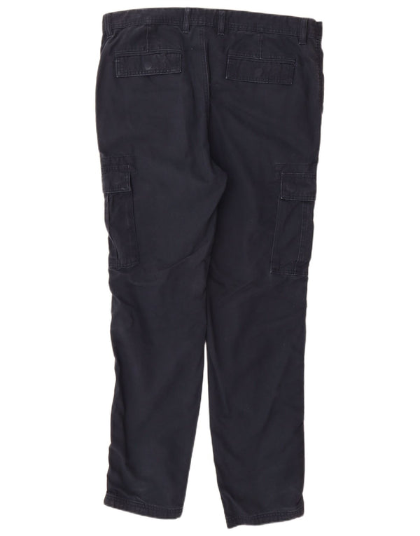 Pantaloni cargo affusolati da uomo Marks & Spencer W36 L33 cotone blu navy