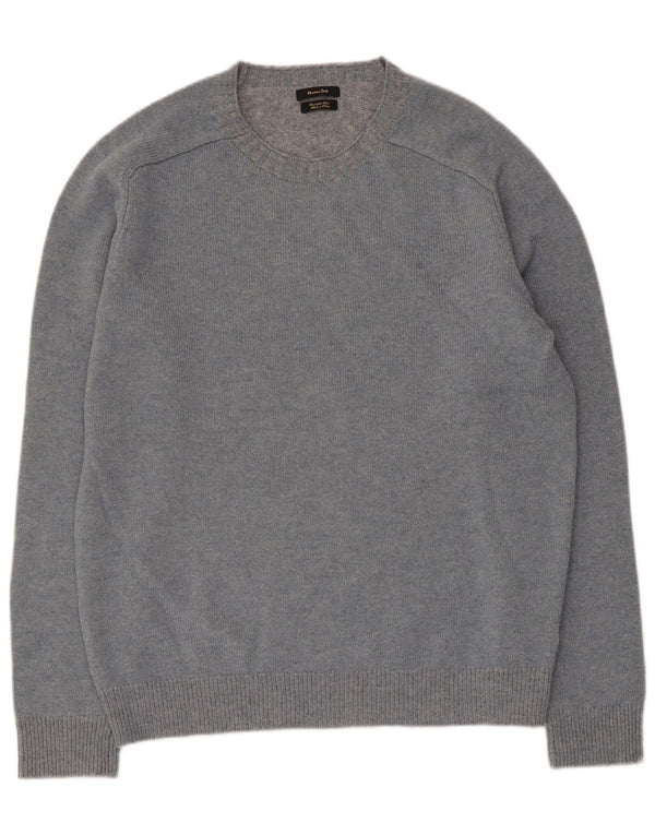 Massimo Dutti Uomo Maglione Girocollo Maglione Grande Lana Blu