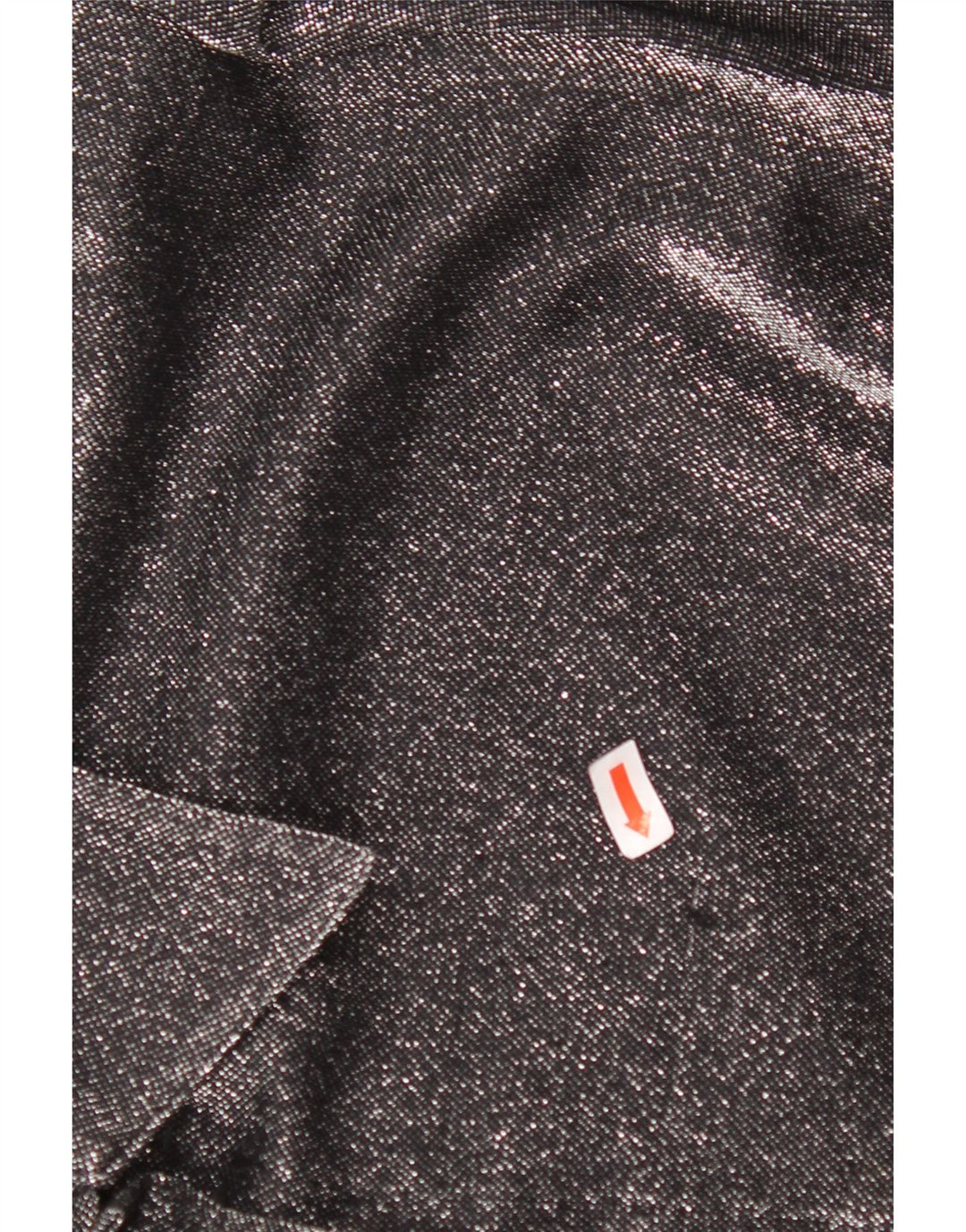 Camicetta camicia oversize da donna VINTAGE UK 16 grande poliestere chiazzato nero