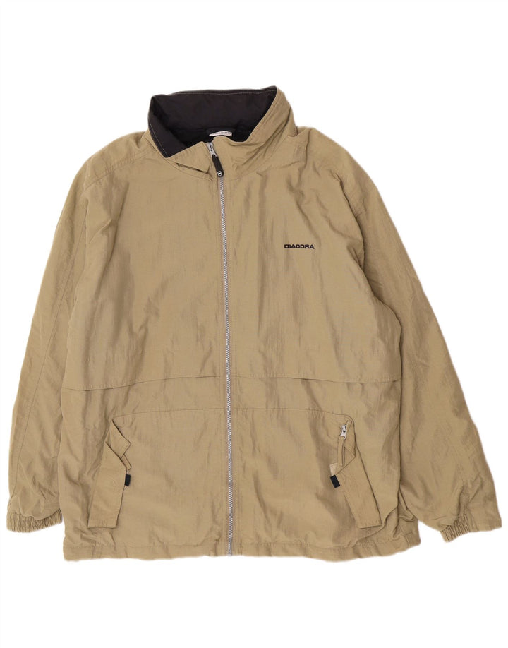 Impermeabile con cappuccio da uomo Diadora UK 40 Large Khaki Poliammide