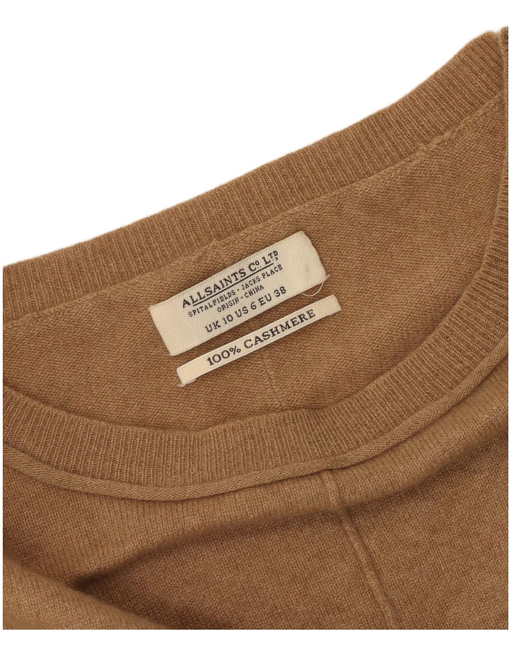 Maglione maglione oversize con scollo a barca da donna All Saints UK 10 piccolo Beige