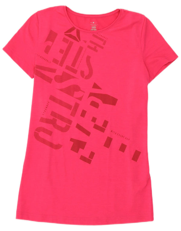 T-shirt grafica Reebok da donna Top UK 8/10 Small Rosa