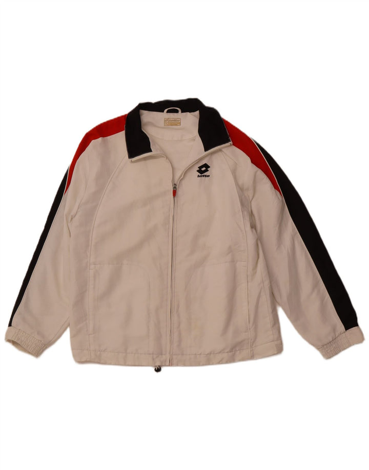 Giacca da tuta da donna LOTTO UK 16 Large Poliestere color block bianco